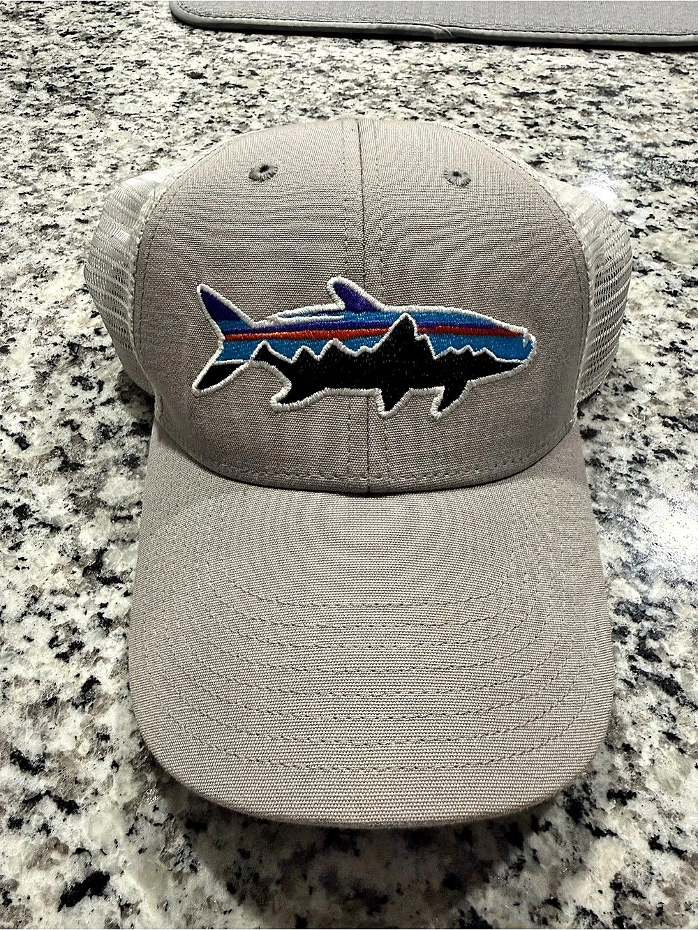 Patagonia Fitz Roy Tarpon LoPro Trucker Hat Gray & White